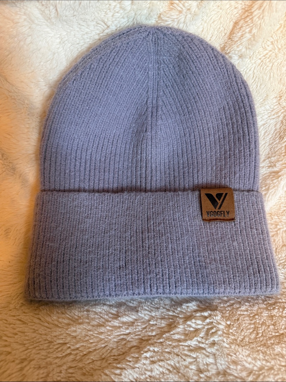 Lavender Knit Cuffed Beanie - Women's Hat